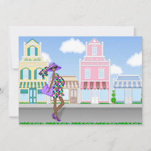 Afrikanisch-amerikanische Mama Kinderdusche Einlad Einladung