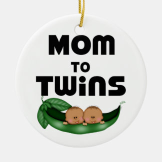Afrikanisch-amerikanische Mama zu Twins Keramikornament