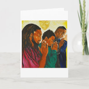 Afrikanisch-amerikanische Männer beten Karte