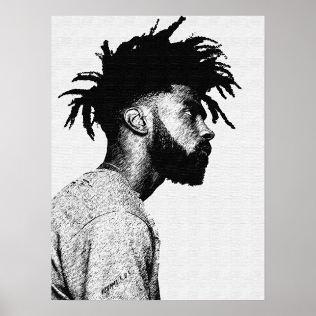 Afrikanisch-amerikanische Männerkunst Zeichne Poster (Vorne)