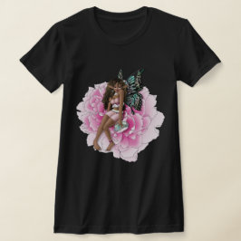 Afrikanisch-Amerikanische Märchen auf rosa Blume T-Shirt