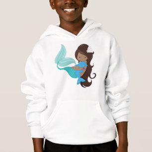 Afrikanisch-Amerikanische Meerjungfrau, Braunhaar, Hoodie