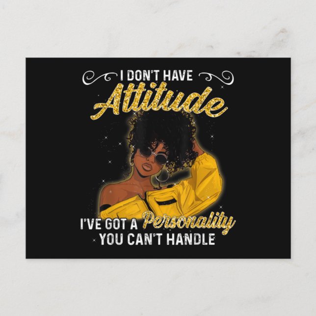 Afrikanisch-Amerikanische Melanin Queen Black Girl Postkarte (Vorderseite)