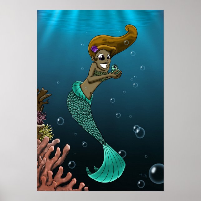 Afrikanisch-Amerikanische Mermaid Poster (Vorne)