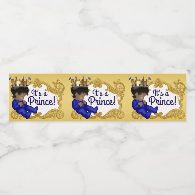 Afrikanisch-amerikanische Prince Baby Water Bottle Wasserflaschenetikett (Einzelnes Label)