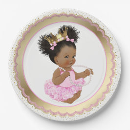 Afrikanisch-amerikanische Princess Baby Shower Pap Pappteller