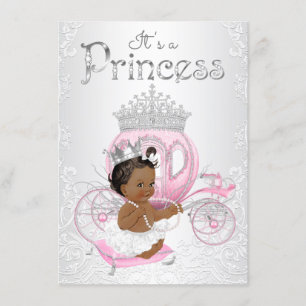 Afrikanisch-amerikanische Princess-Babydusche Einladung