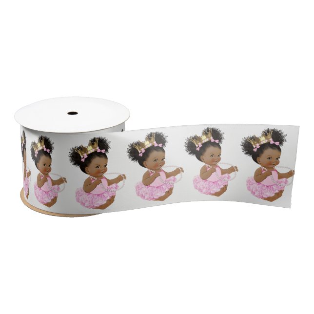 Afrikanisch-Amerikanische Prinzessin Baby Dusche R Satinband (Spule)
