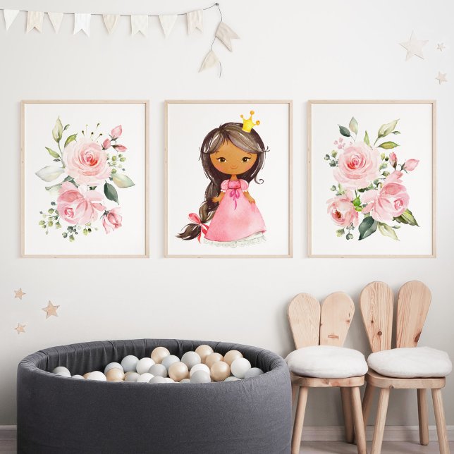 Afrikanisch-amerikanische Prinzessin, Blume, Girl- Bilderwand Sets (Von Creator hochgeladen)