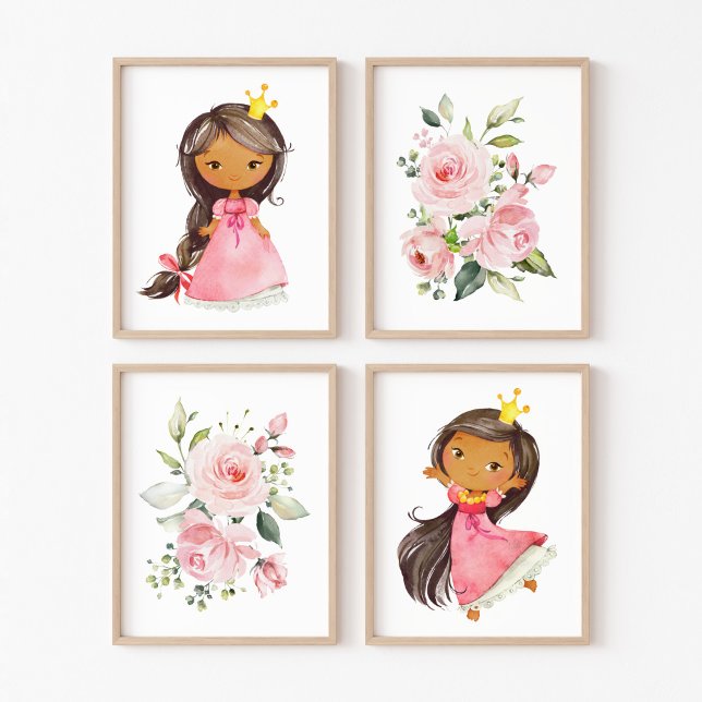 Afrikanisch-amerikanische Prinzessin, Blume, Girl- Bilderwand Sets (Von Creator hochgeladen)