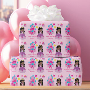 Afrikanisch-Amerikanische Prinzessin Girl Niedlich Geschenkpapier