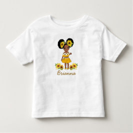 Afrikanisch-Amerikanische Prinzessin Girl Sunflowe Kleinkind T-shirt