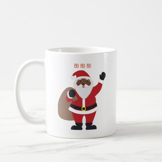 Afrikanisch-amerikanische Santa-Coffee-Tasse Kaffeetasse (Links)