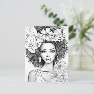 Afrikanisch-amerikanische Schönheit Farbe Ihrer Postkarte