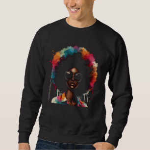 Afrikanisch-Amerikanische Schwarze Königin Driving Sweatshirt