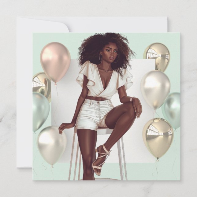 Afrikanisch-Amerikanische Schwarze Königin Melanin Feiertagskarte (Vorderseite)