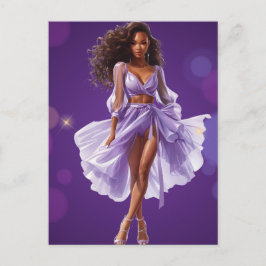 Afrikanisch-Amerikanische Schwarze Königin Melanin Feiertagspostkarte