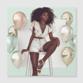 Afrikanisch-Amerikanische Schwarze Königin Melanin Magnetkarte