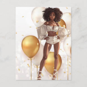 Afrikanisch-Amerikanische Schwarze Königin Melanin Postkarte