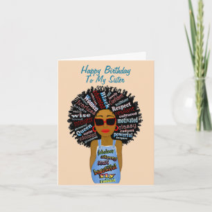 Afrikanisch-Amerikanische Schwester Happy Birthday Karte