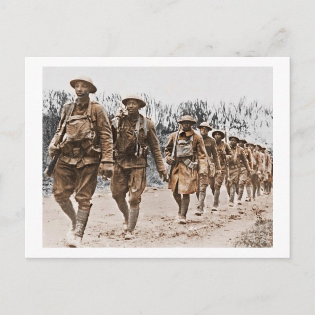 Afrikanisch-amerikanische Soldaten WWI Postkarte (Vorderseite)