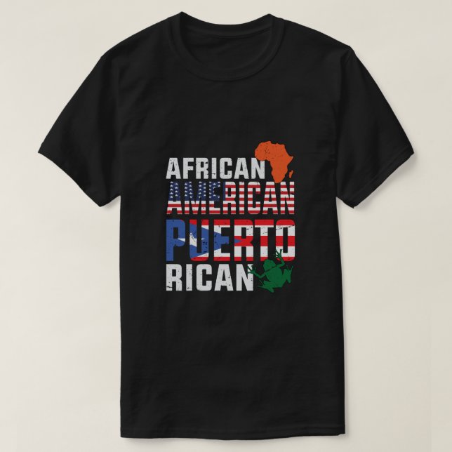 Afrikanisch-amerikanische und puertoamerikanische  T-Shirt (Design vorne)