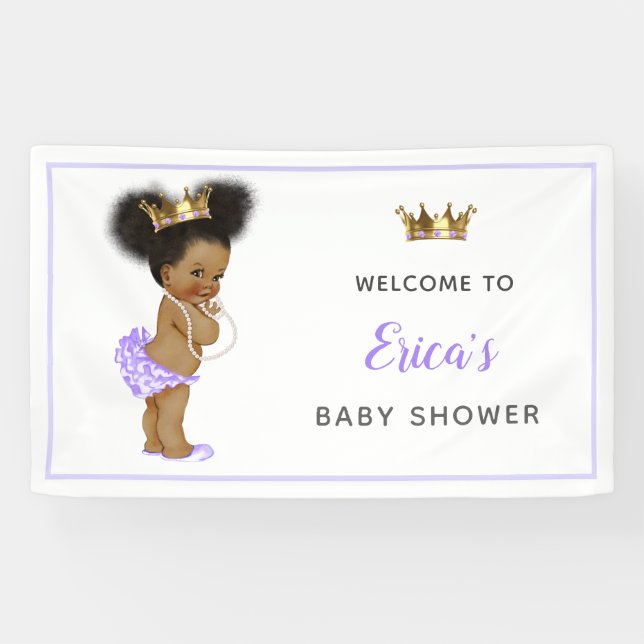 Afrikanisch-amerikanische Vintag Princess-Babydusc Banner (Horizontal)