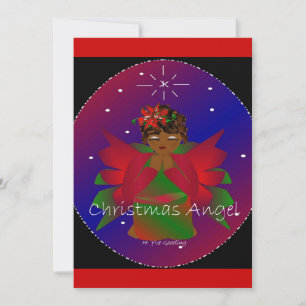 Afrikanisch-amerikanische Weihnachtsangel Baby Gir Einladung