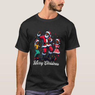 Afrikanisch-amerikanische Weihnachtsfamilie Santa T-Shirt