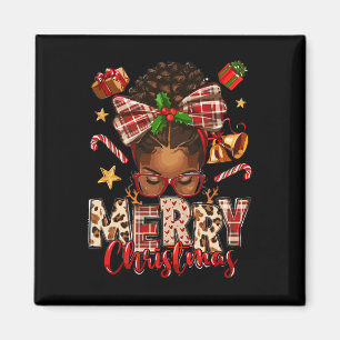 Afrikanisch-amerikanische Weihnachtsfrauen-Mama Magnet