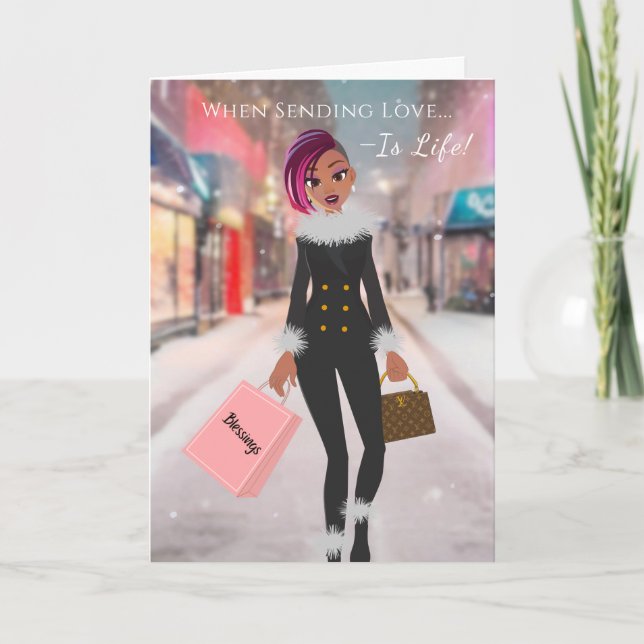 Afrikanisch-Amerikanische Weihnachtskarte Einladung (Vorderseite)