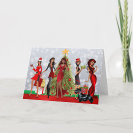 Afrikanisch-Amerikanische Weihnachtskarte Feiertagskarte