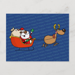 Afrikanisch-amerikanischer Santa Claus Kwanzaa Fei Postkarte