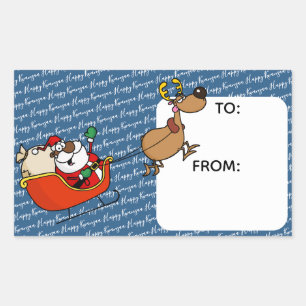 Afrikanisch-amerikanischer Santa Claus Kwanzaa Fei Rechteckiger Aufkleber