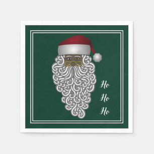 Afrikanisch-amerikanischer Vintager Weihnachtsmann Serviette