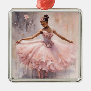 Afrikanisch-amerikanischer ZuckerPlum Fairy Pink B Ornament Aus Metall