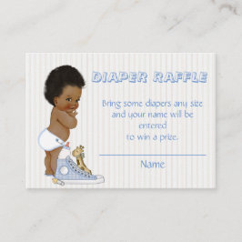 Afrikanisch-amerikanisches Baby Boy Diaper Raffle  Begleitkarte