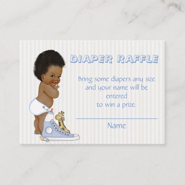 Afrikanisch-amerikanisches Baby Boy Diaper Raffle  Begleitkarte (Vorderseite)