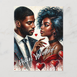 Afrikanisch-amerikanisches Paar Valentine Art Post Postkarte