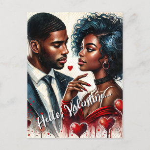 Afrikanisch-amerikanisches Paar Valentine Art Post Postkarte