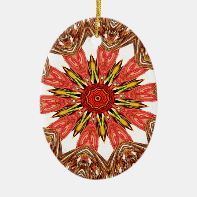 Afrikanisch-asiatisches traditionelles Muster Keramik Ornament (Vorne)