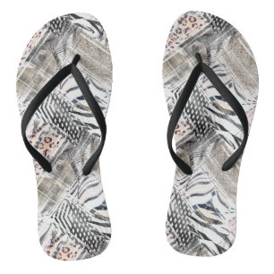 Afrikanisch, Combo, Haut, Tiger, Jaguar, gepunktet Flip Flops