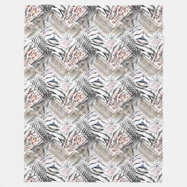 Afrikanisch, Combo, Leder, Tiger, Jaguar, gepunkte Fleecedecke (Vorderseite)