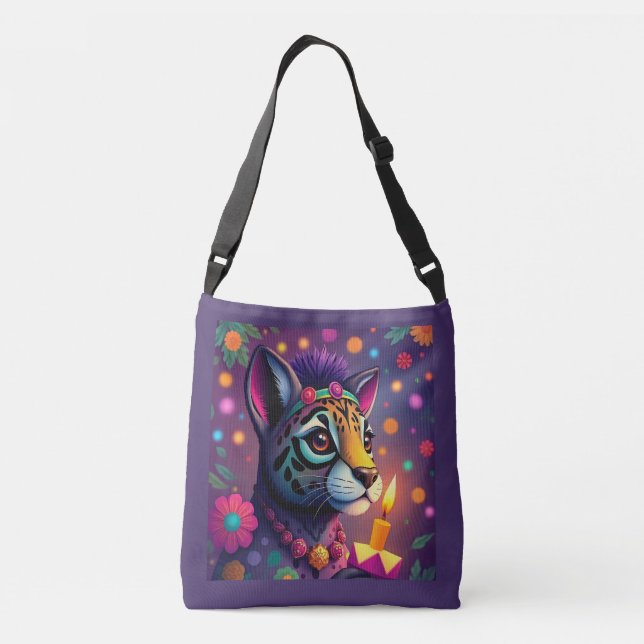 afrikanisch-ethnische Kwanzaa Wildtiere in Disguis Tragetaschen Mit Langen Trägern (Rückseite)