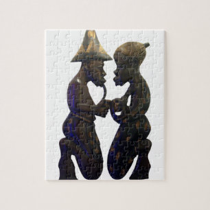 Afrikanisch gepaarte Herzen: Ein schöner Moment Puzzle