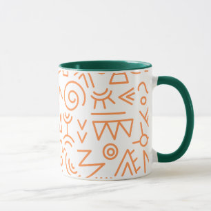 Afrikanisch-indisches Muster Orange-Kunstwerk auf  Tasse
