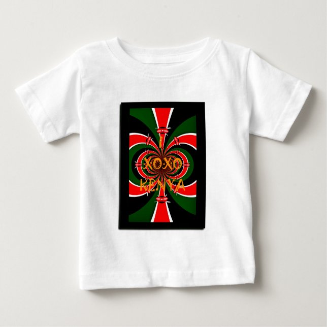 Afrikanisch Inspirierte kenianische Flagge Abstrak Baby T-shirt (Vorderseite)