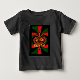 Afrikanisch Inspirierte kenianische Flagge Abstrak Baby T-shirt