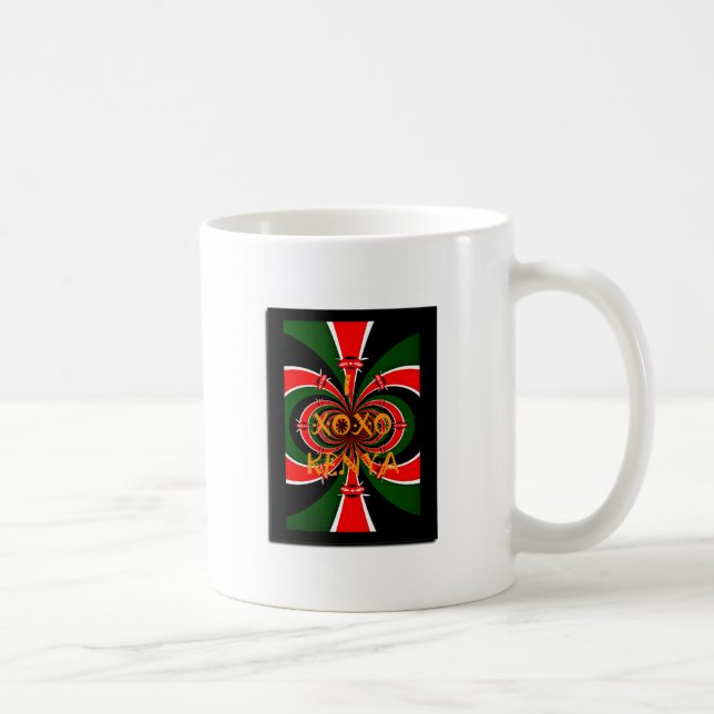 Afrikanisch Inspirierte kenianische Flagge Abstrak Tasse (Rechts)
