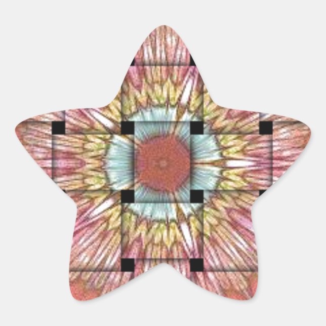 afrikanisch Inspirierte Kunstdrucke - Geometrische Stern-Aufkleber (Vorderseite)
